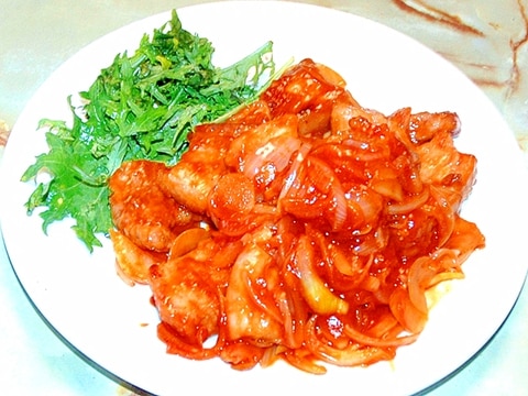 洋食の定番!豚バラ肉ブロックのポークチャップ♪